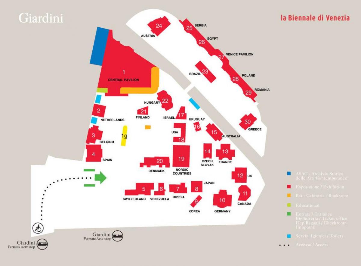 карта Венецианской биеннале