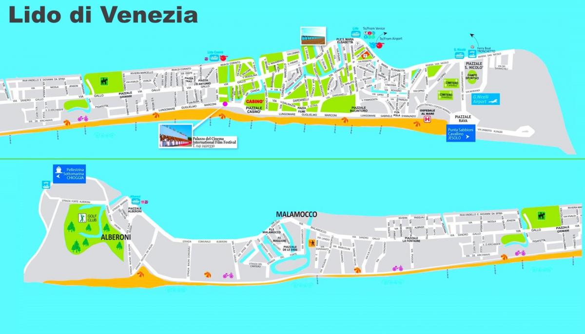 карта Лидо Венеции Италия