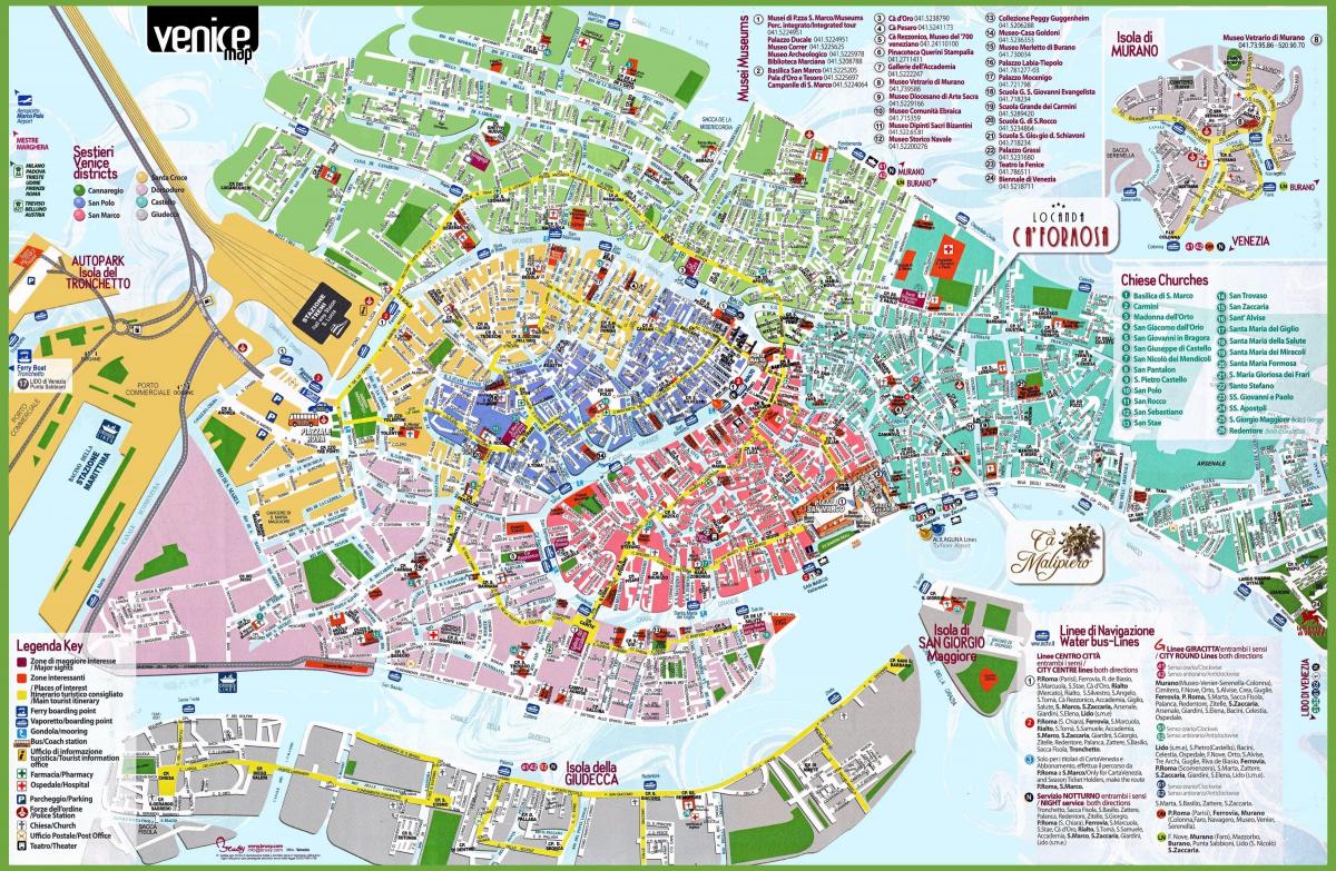 бесплатная пешеходная экскурсия по Венеции карте