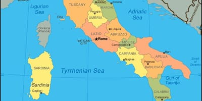 Карта Италии показывает Венеции