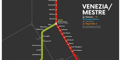 Карта Венеции на трамвае